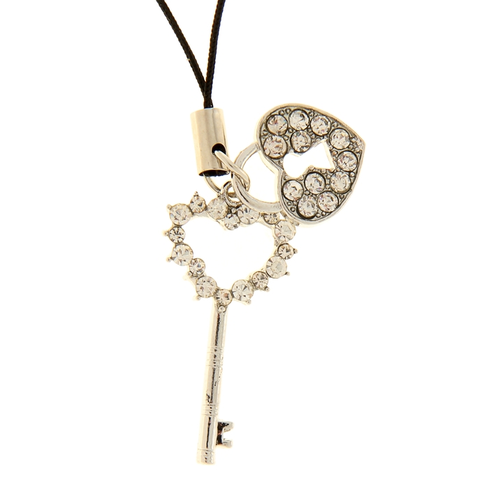 Подвеска для телефона "Ключик и замочек"