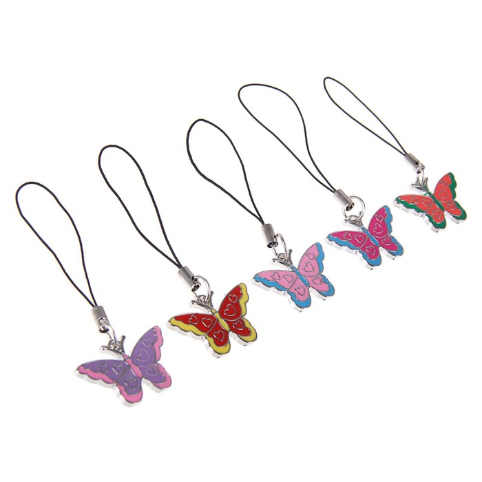 Подвеска для телефона "Бабочка любви", цвета МИКС