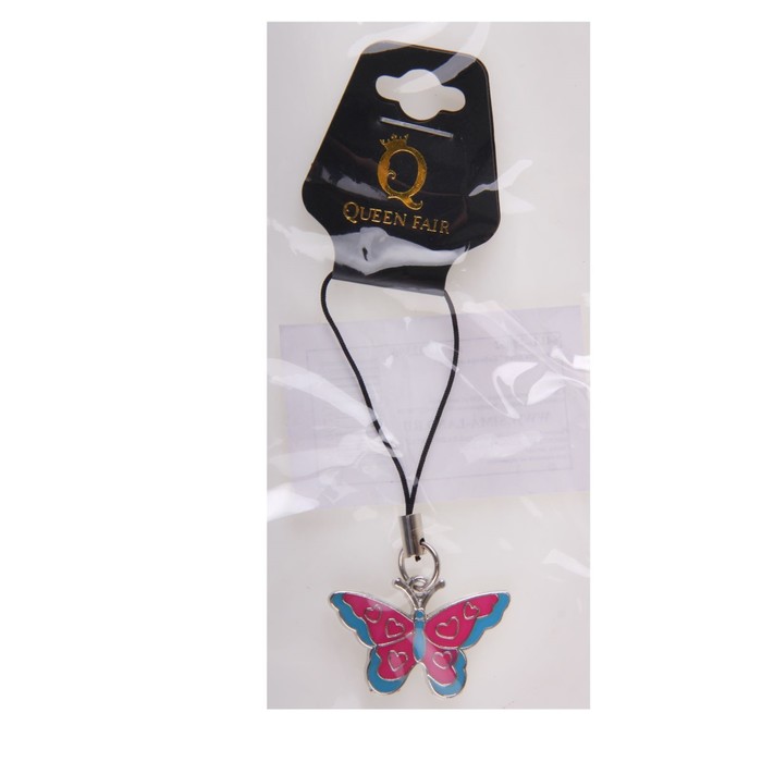 Подвеска для телефона "Бабочка любви", цвета МИКС