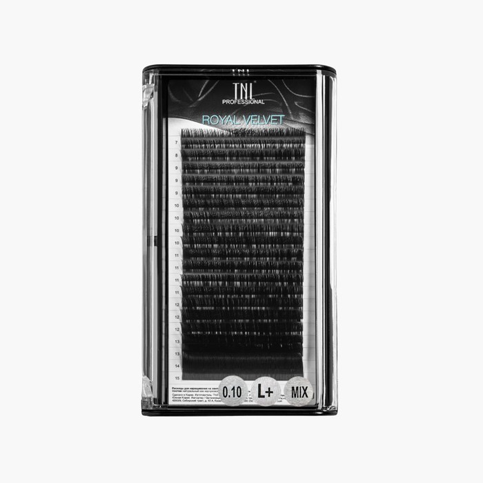 

Матовые ресницы на ленте TNL Royal Velvet 0,10, L+, MIX №1, 7-15 мм, 20 линий