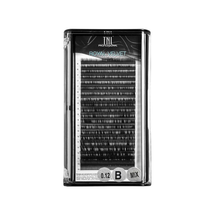 

Матовые ресницы на ленте TNL Royal Velvet 0.12, B, MIX №03, 6-15 мм, 20 линий