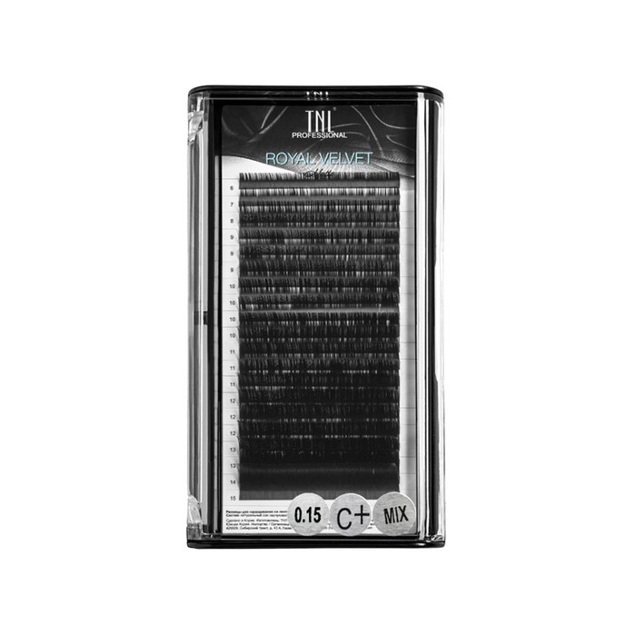 

Матовые ресницы на ленте TNL Royal Velvet 0.15, C+, MIX №02, 6-15 мм, 20 линий