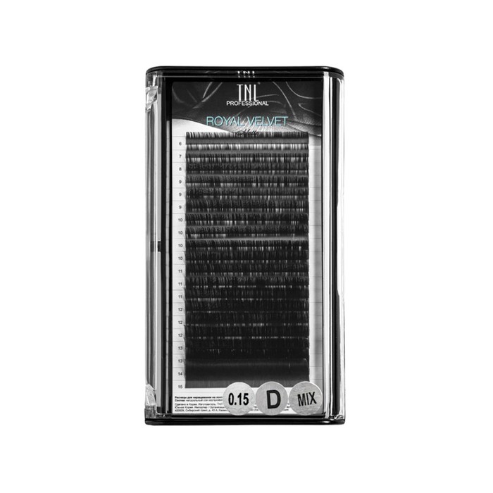 

Матовые ресницы на ленте TNL Royal Velvet 0.15, D, MIX №02, 6-15 мм, 20 линий