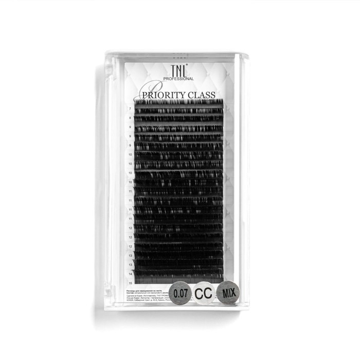

Ресницы на ленте TNL Priority Class 0,07, CC, MIX №01, 7-15 мм, 20 линий