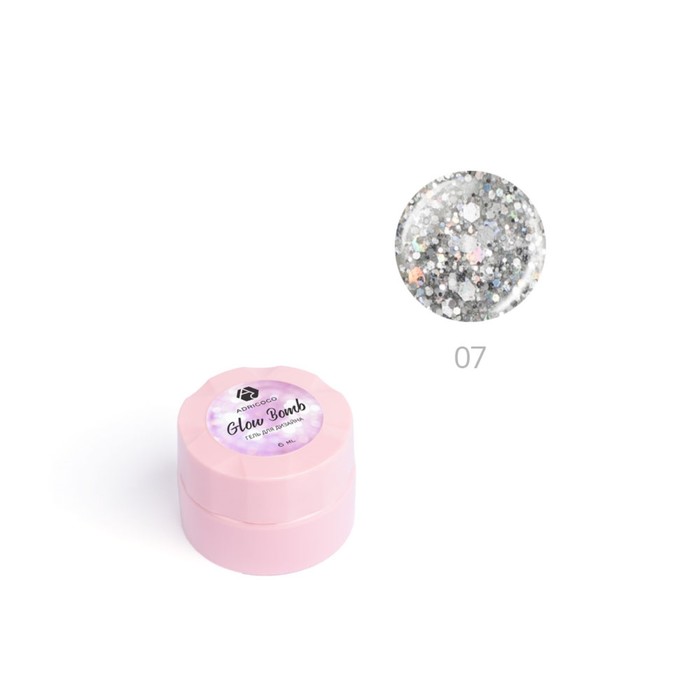 

Гель для дизайна ногтей Adricoco Glow Bomb, №07 голографический дождь, 5 мл