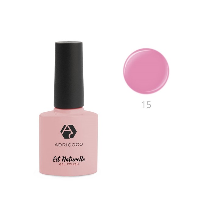 Гель-лак камуфлирующий Adricoco Est Naturelle, №15 розовый, 8 мл гель лак adricoco est naturelle 06 камуфлирующий молочный с шиммером 8 мл