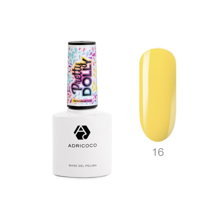 

Гель-лак Adricoco Pretty Dolly, №16 неоновый жёлтый, 8 мл