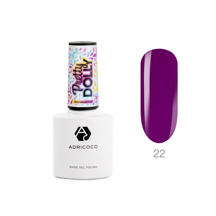 

Гель-лак Adricoco Pretty Dolly, №22 неоновый баклажановый, 8 мл