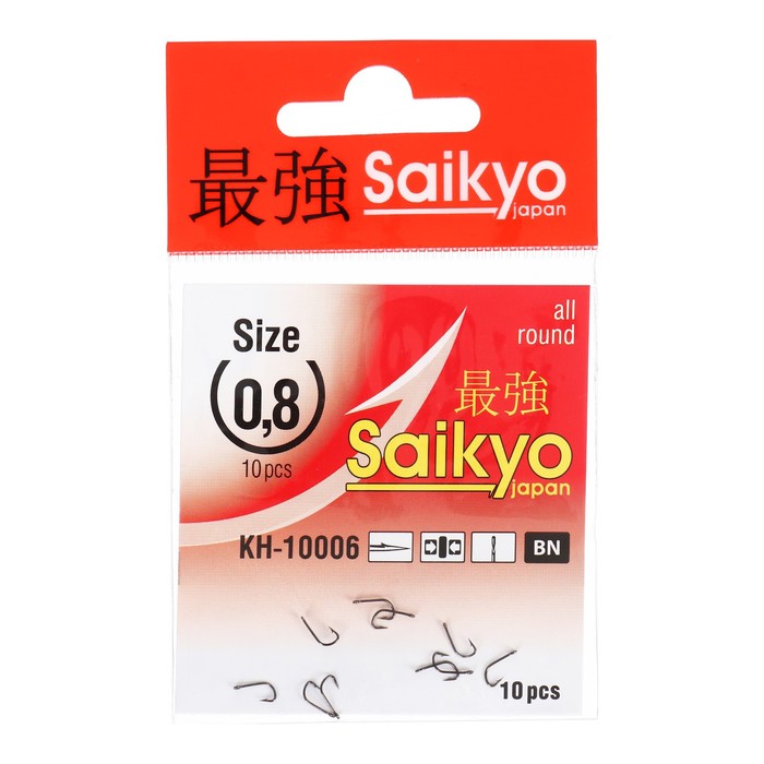 

Крючки Saikyo KH-10006 Sode Ring BN № 0.8, 10 шт