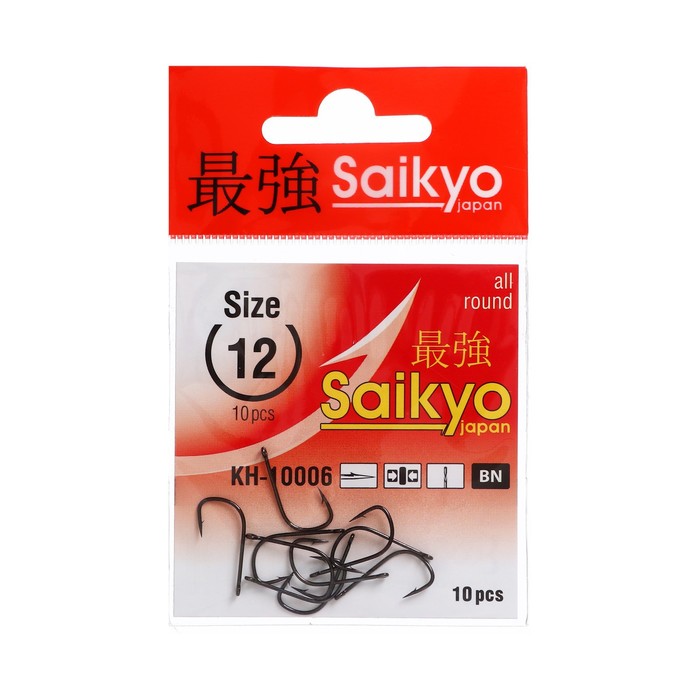 

Крючки Saikyo KH-10006 Sode Ring BN № 12, 10 шт