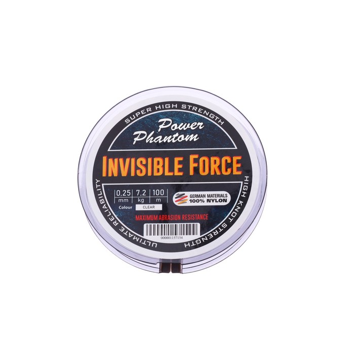 

Леска Power Phantom Invisible Force CLEAR, диаметр 0.25 мм, тест 7.2 кг, 100 м
