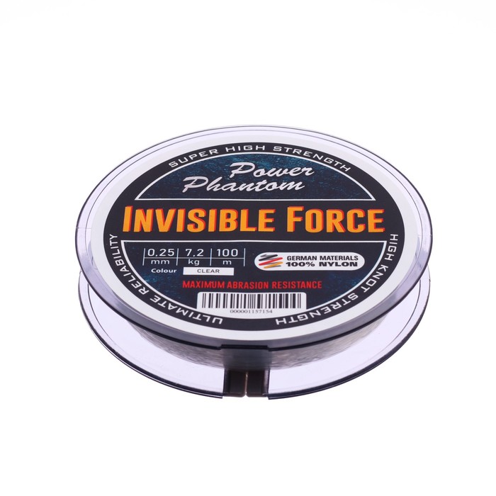 фото Леска power phantom invisible force clear, диаметр 0.25 мм, тест 7.2 кг, 100 м