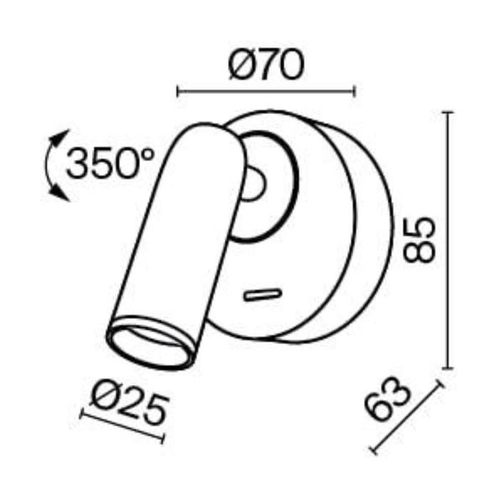 фото Бра technical c038wl-l3w3k, led, 3вт, 8,5х6,3х7 см, 200лм, цвет белый