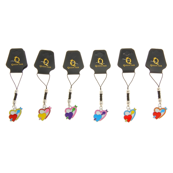 Брелок "Пара сердец", цвета МИКС