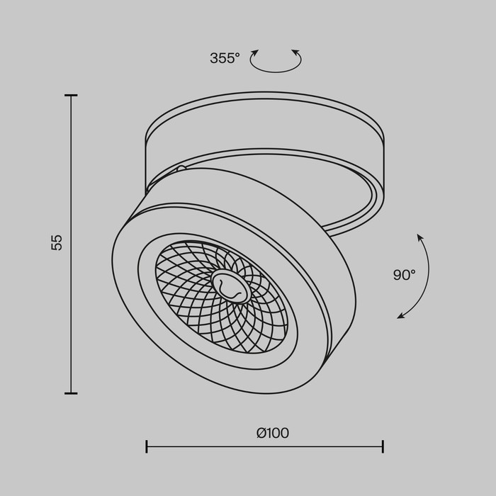 

Светильник потолочный Technical C022CL-L12B4K, LED, 12Вт, 10х10х5,5 см, 1000Лм, цвет чёрный