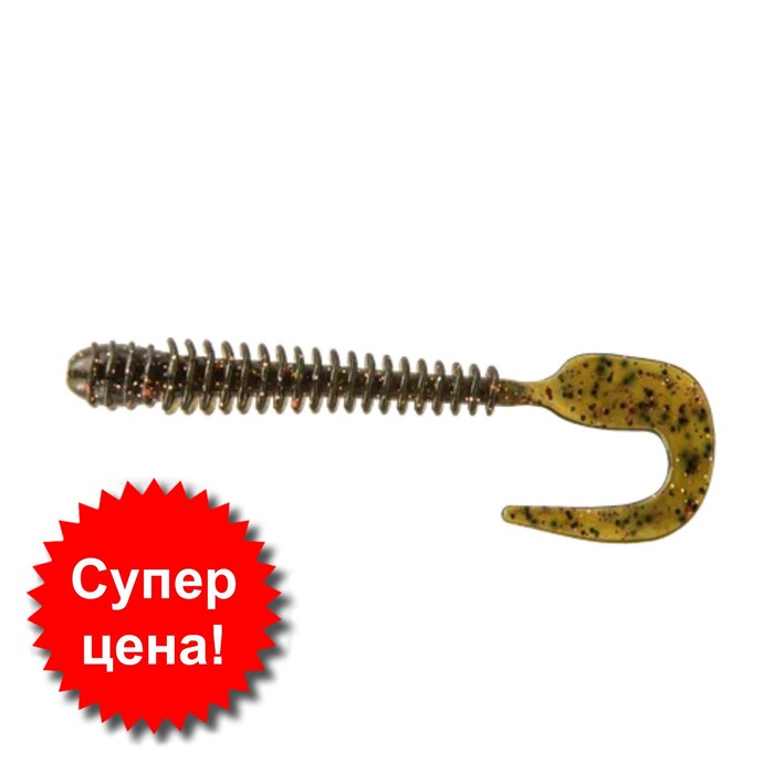 

Приманка съедобная Allvega Monster Worm, 10 см, 3.3 г, 6 шт, цвет green pumpkin red flake