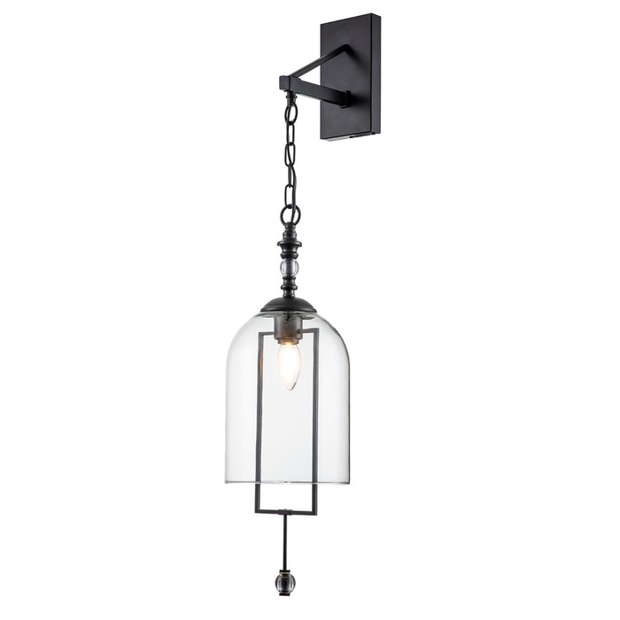 

Бра Indigo, 11034/1W Black. 1х40Вт, E14, 270х180х800 мм, цвет прозрачный