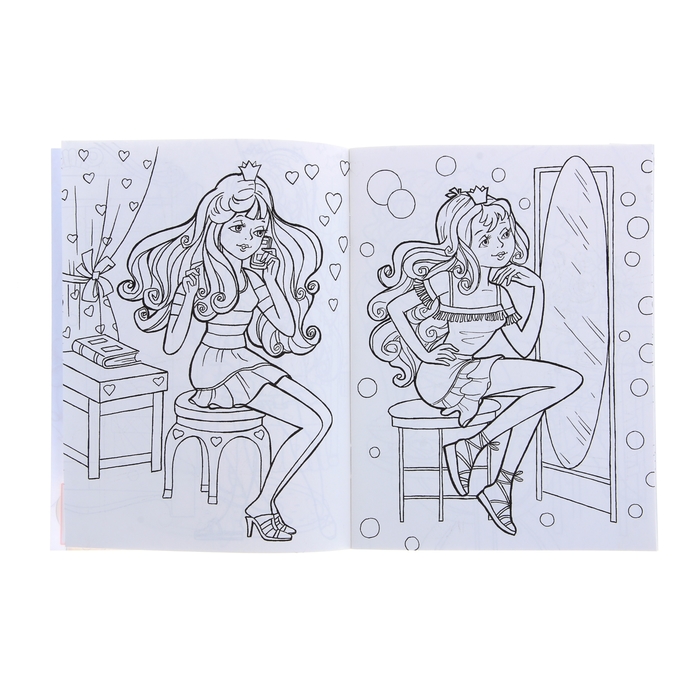 Раскраска для девочек "Принцесса в красном платье"