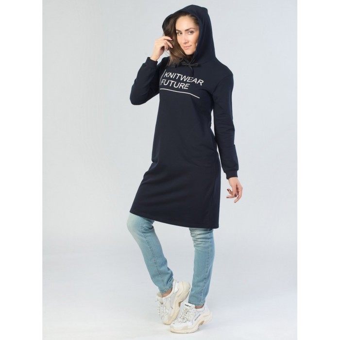 фото Платье женское knitwear future, размер 50, цвет темно-синее klery