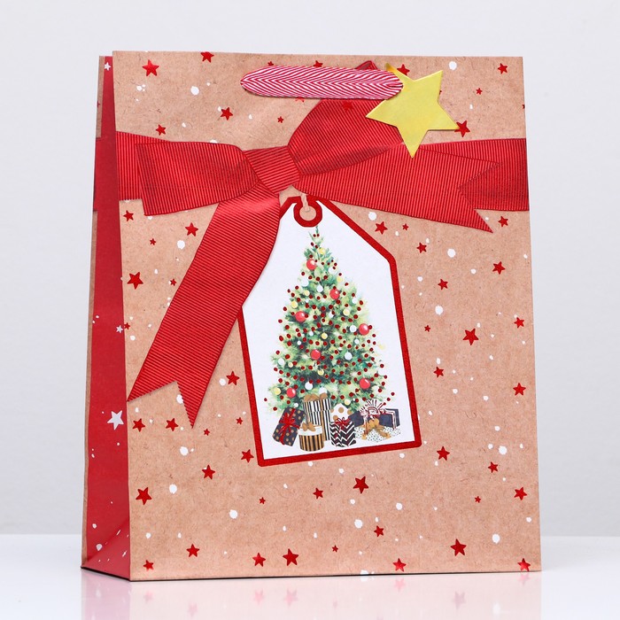 Пакет подарочный Новогодняя ёлка 26 х 32 х 12 см пакет подарочный нарядная ёлка 26 х 32 х 12 см