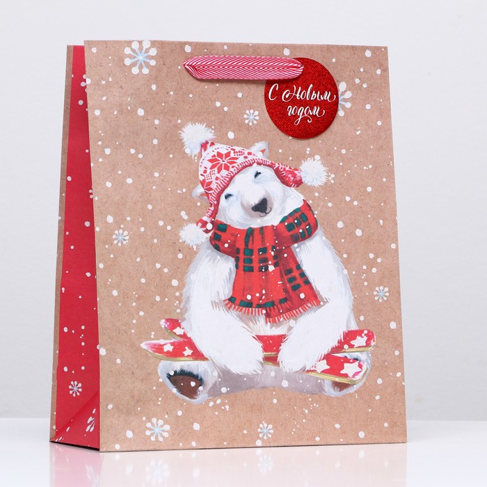 Пакет подарочный Снеговик 26 х 32 х 12 см пакет подарочный весёлый праздник 26 х 32 х 12 см