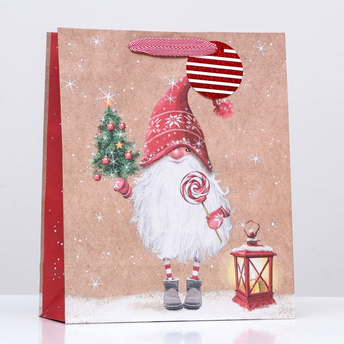 Пакет подарочный Дед Мороз 26 х 32 х 12 см пакет ламинированный мультяшный дед мороз 32 х 42 х 12
