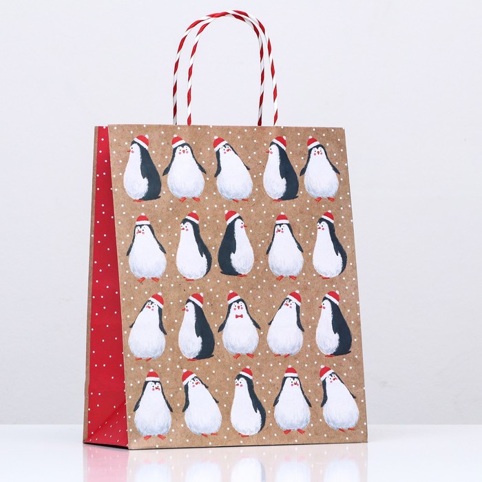 Пакет подарочный Пингвины 26 х 32 х 12 см пакет подарочный серая строгость 26 х 32 х12 см