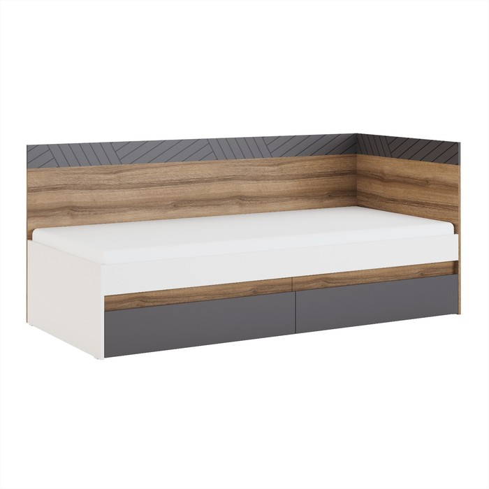 Кровать «Гринвич №1», 900×2000 мм, цвет авелано / белый / тёмно-серый