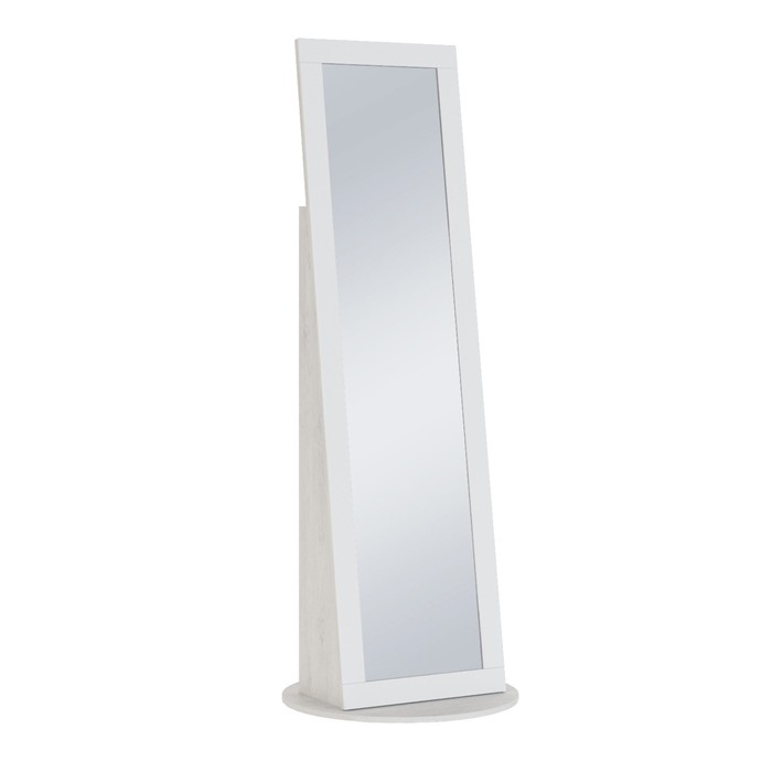 Зеркало напольное «Амели №5», 528×680×1905 мм, цвет ясень анкор светлый / белый глянец