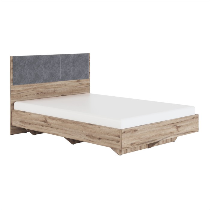 Кровать с мягким элементом «Николь №1.1», 1400×2000 мм, цвет серый/дуб альпийский кровать с мягким элементом николь 1 6 1800×2000 мм цвет белый дуб альпийский