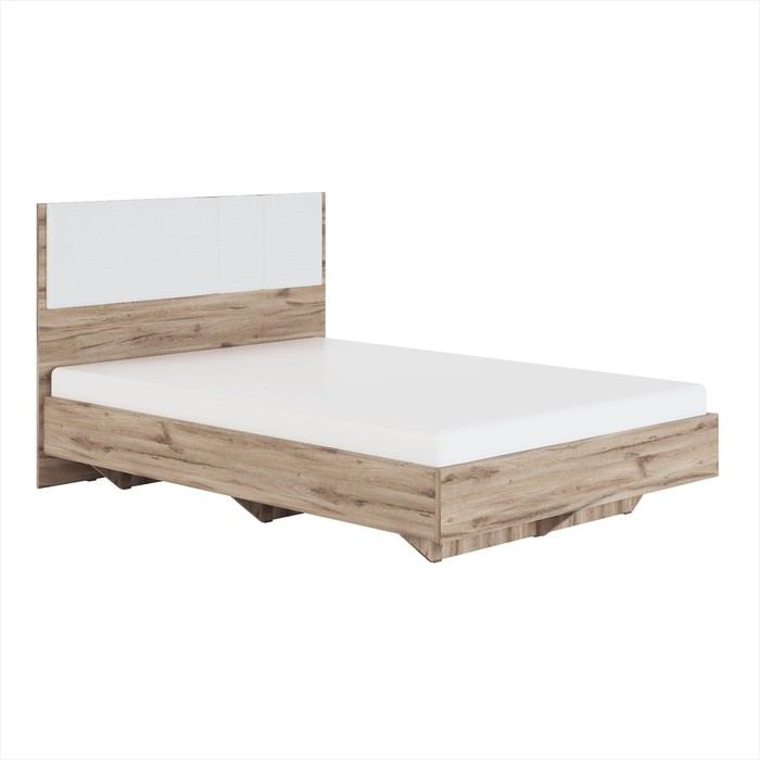 Кровать с мягким элементом «Николь №1.2», 1400×2000 мм, цвет белый/дуб альпийский шкаф трёхдверный николь 7 1367×523×2320 мм цвет дуб альпийский белое сияние