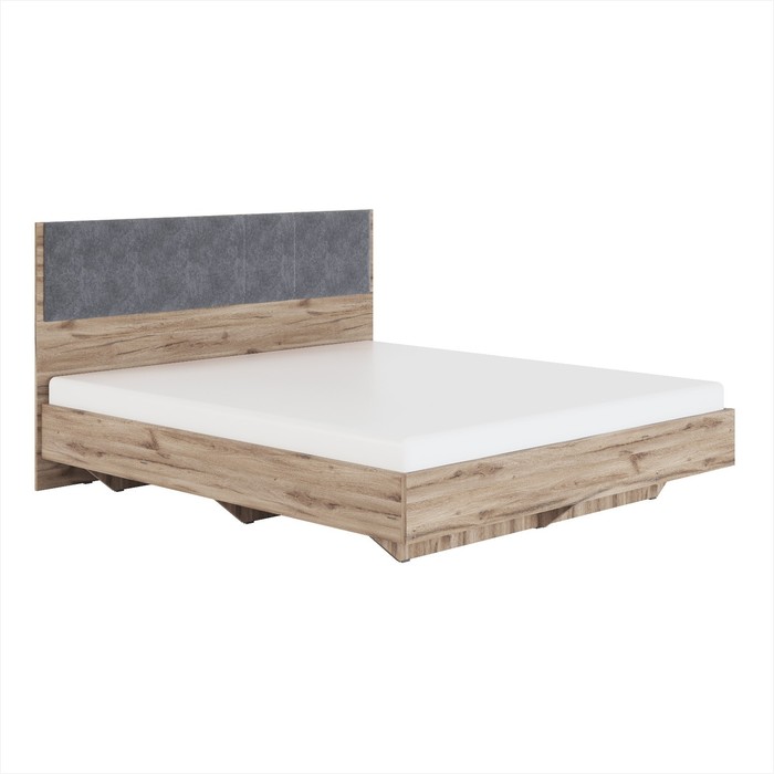 Кровать с мягким элементом «Николь №1.5», 1800×2000 мм, цвет серый/дуб альпийский шкаф четырёхдверный николь 8 1811×523×2320 мм цвет дуб альпийский белое сияние