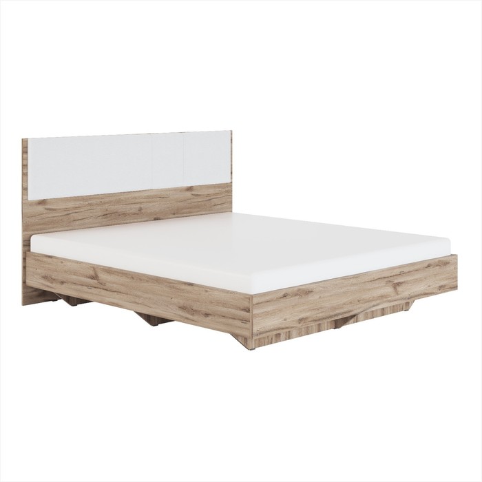 Кровать с мягким элементом «Николь №1.6», 1800×2000 мм, цвет белый/дуб альпийский 23511