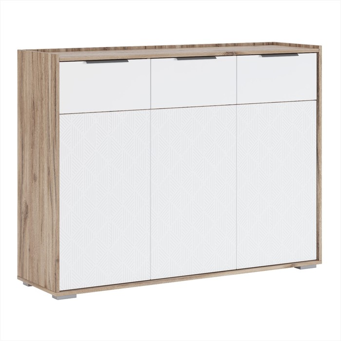 Греденция «Николь №4», 1036×400×1367 мм, цвет дуб альпийский / белое сияние шкаф трёхдверный николь 7 1367×523×2320 мм цвет дуб альпийский белое сияние