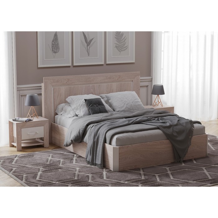 

Кровать «Лаура №1.2», 1600×2000 мм, без основания, ясень анкор / софт макиато / перламутр