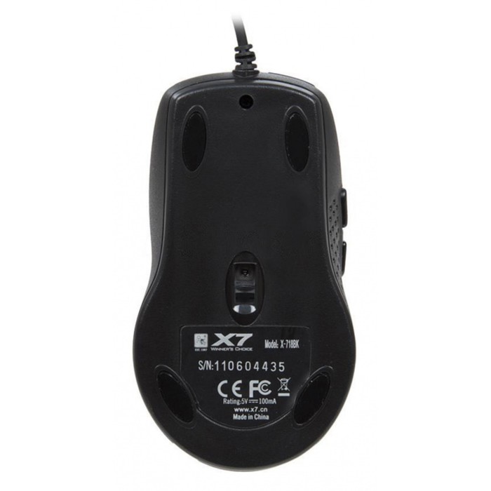 

Мышь A4Tech X-718BK черный оптическая (3000dpi) USB (6but)