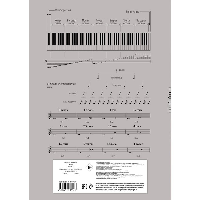Тетрадь для нот «Гитара», А4