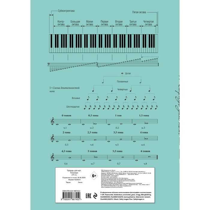 Тетрадь для нот «Клавиши», А4