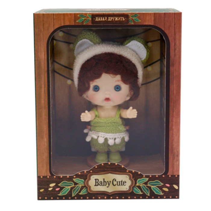 

Кукла Baby Cute, в шапке, с ушками, 10 см