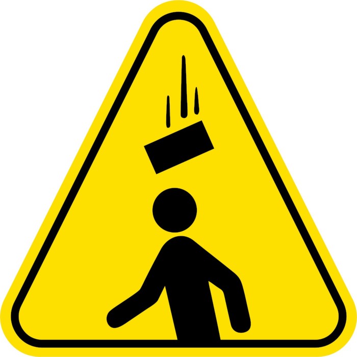 Знак декоративный (постер) Кирпич над головой 30х27 см, пластик