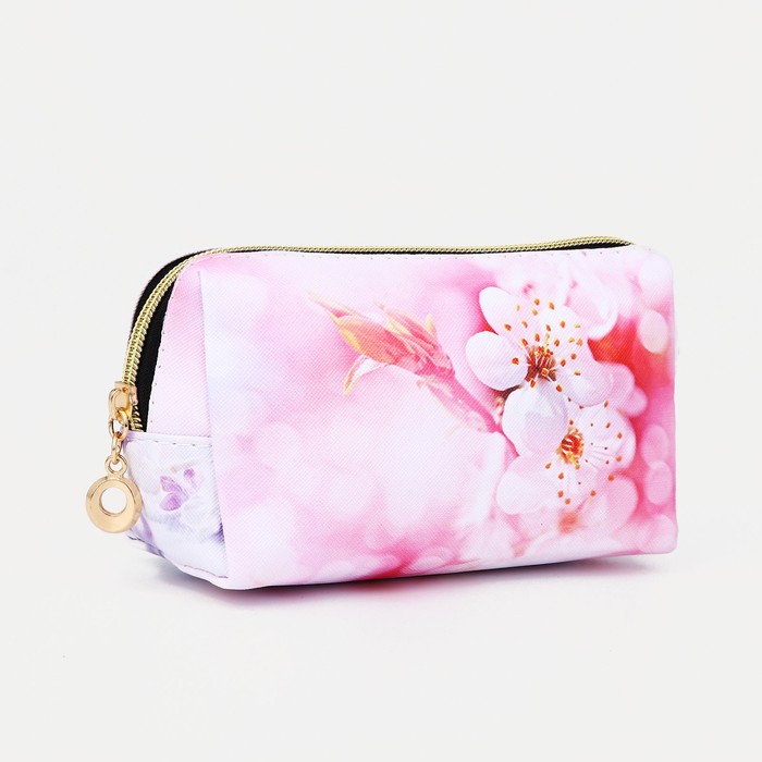 

Косметичка на молнии, цвет белый/розовый