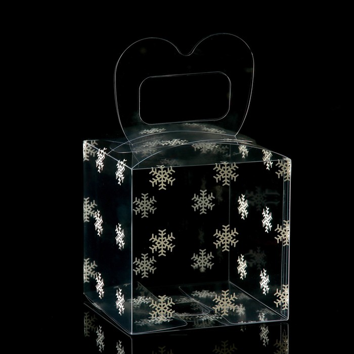 Складная коробка из PVC 11 x 11 x 11 см Снежинки садовая миниатюра беседка 11 x 11 x 20 см rayher 46067102