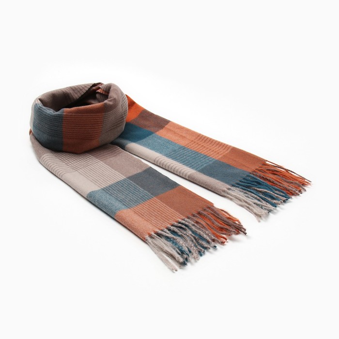 

Шарф зимний с кистями MINAKU 65*180 + 8 см клетка