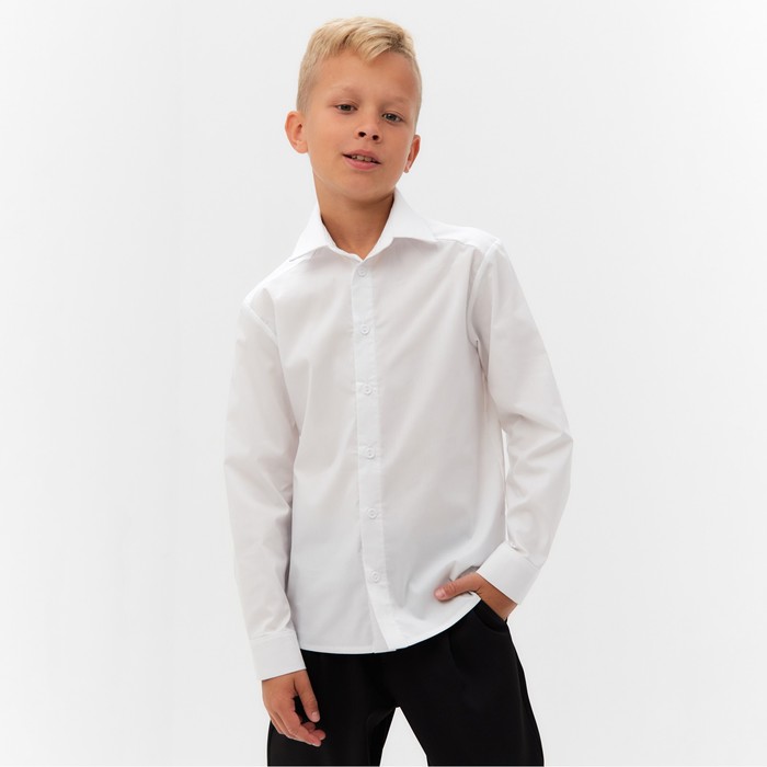 Рубашка для мальчика MINAKU: School Collection, цвет белый, рост 116 см