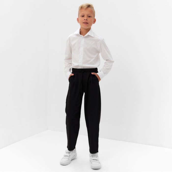 фото Рубашка для мальчика minaku: school collection, цвет белый, рост 152 см