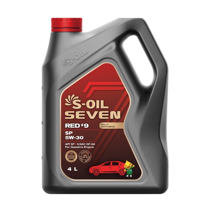 цена Масло моторное S-OIL RED #9, 5W-30, SP, синтетическое, 4 л