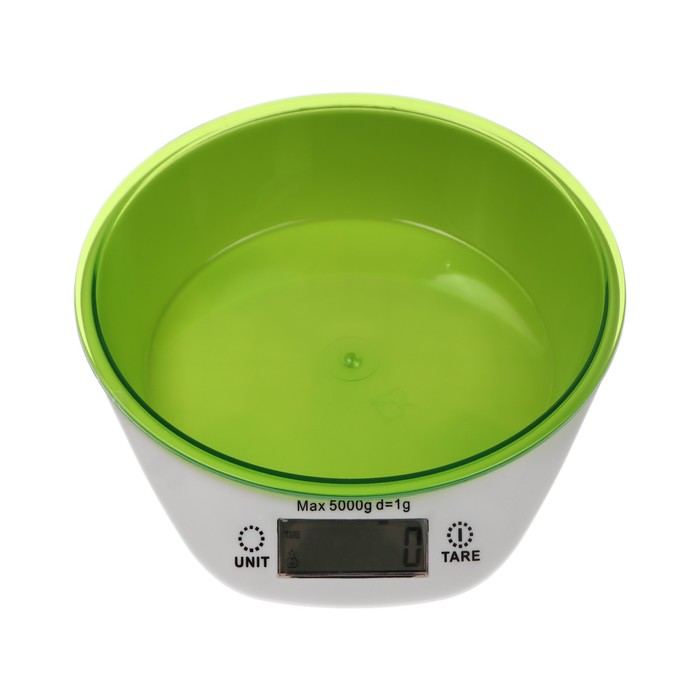 Весы кухонные Luzon LKVB-501, электронные, до 5 кг, чаша 1.3 л, зеленые luazon home весы кухонные luzon lkvb 501 электронные до 5 кг чаша 1 3 л зеленые
