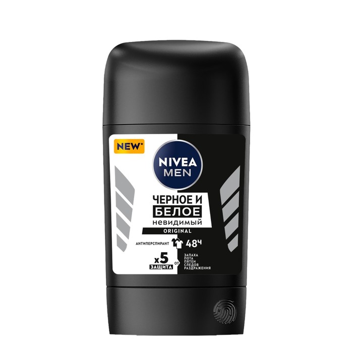 

Антиперспирант стик невидимый Nivea Men черное и белое, 50 мл