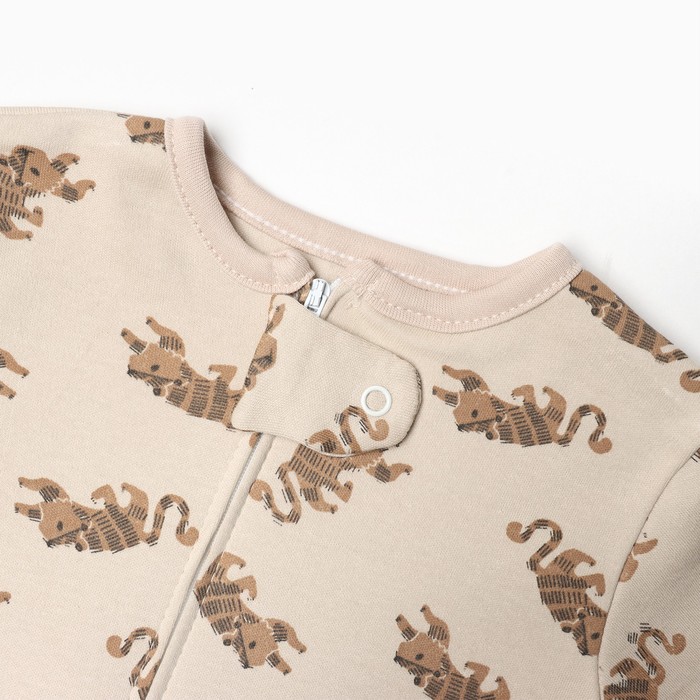 фото Комбинезон детский (3 шт.), цвет бежевый/зелёный/белый, рост 86 см bebus