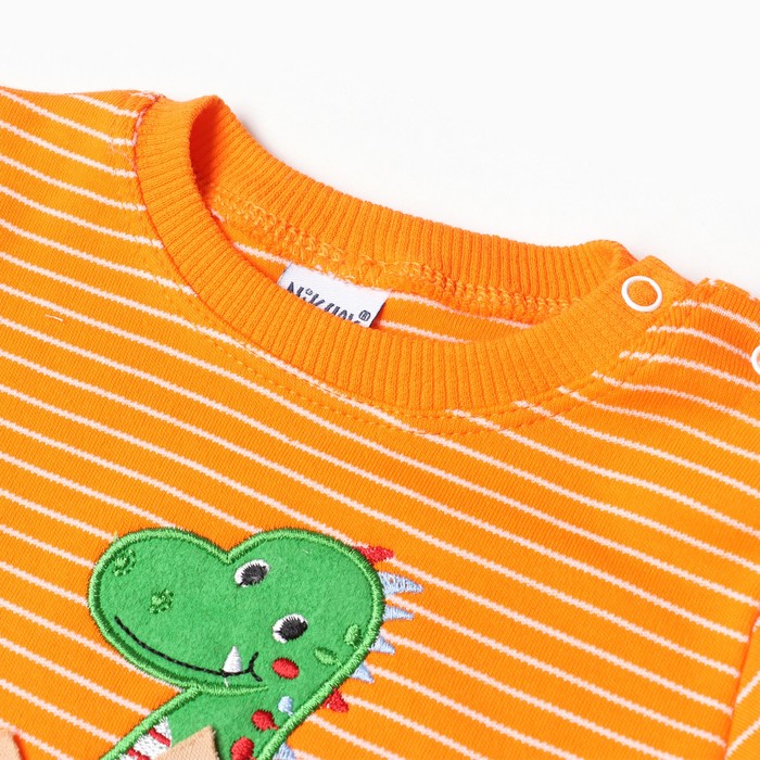 

Комплект для мальчика (лонгслив,брюки), цвет оранжевый, рост 74 см